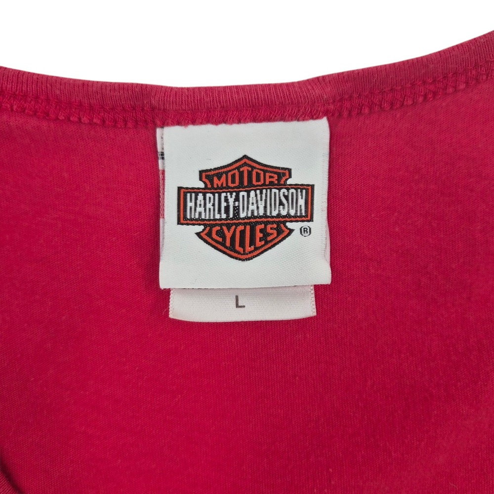 Harley-Davidson Red Filigree Logo Tank Top San Antonio TX Womens Large - Picture 3 of 7